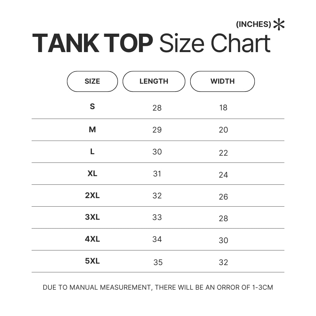 Tank Top Size Chart - King Krule Store